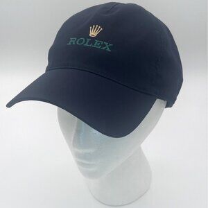 ROLEX Authentic Adult Adjustable Cap Hat Navy Blue Embroidered Official Retailer